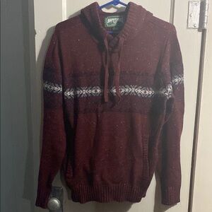 American Eagle Outfitters Red Nordic Knit Sweater